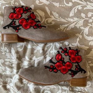 Jeffrey Campbell Suede leather floral ankle boots